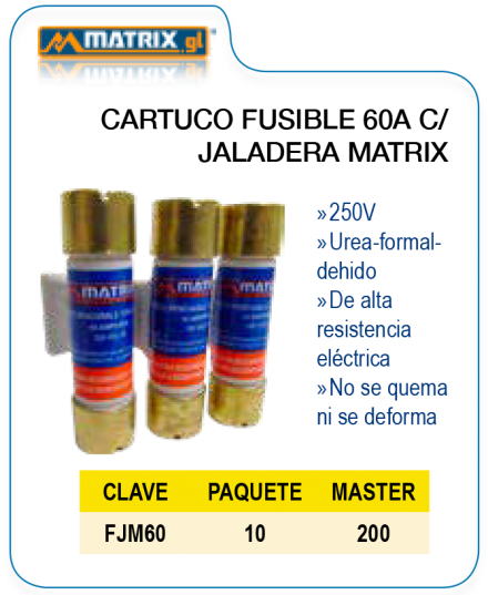 Cartucho fusible 60A con jaladera Matrix