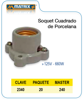 Soquet Cuadrado de Porcelana