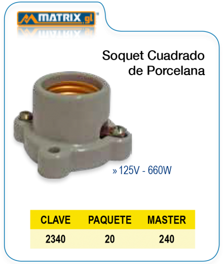 Soquet Cuadrado de Porcelana