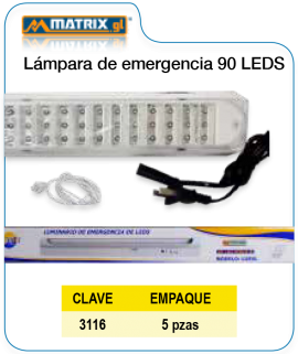Lámpara de emergencia 90 LEDS
