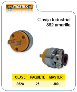 Clavija Industrial 862 Amarilla