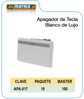Apagador de Tecla Blanco de Lujo
