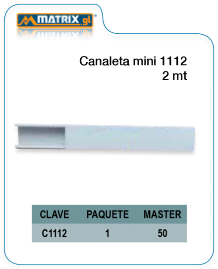 Canaleta mini 1112 2mts.