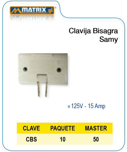 Clavija Bisagra Samy
