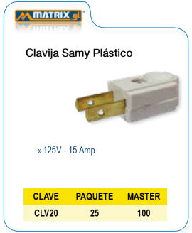 Clavija SAMY plástico
