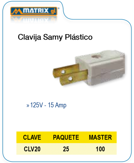 Clavija SAMY plástico