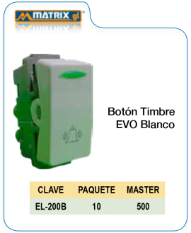 Boton Timbre Evo Blanco
