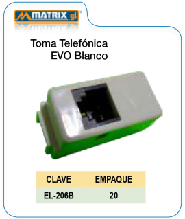 Toma Telefónica Evo Blanco