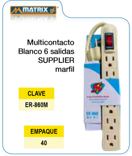 Multicontacto Blanco 6 Salidas Supplier Marfil