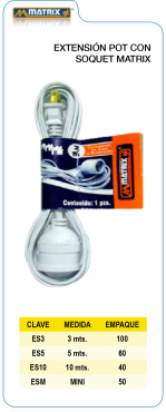 Extensión Pot con soquet matrix