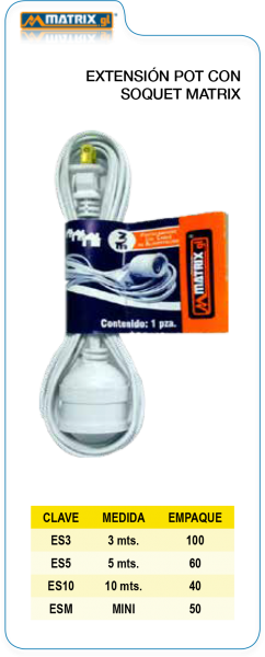 Extensión Pot con soquet matrix