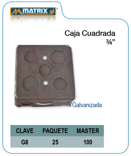 Caja Cuadrada 3/4″
