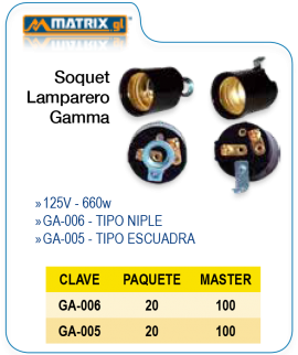 Soquet Lamparero GAMMA