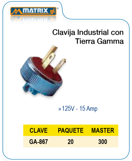 Clavija Industrial con tierra GAMMA