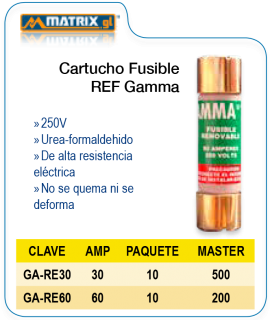 Cartucho Fusible REF GAMMA