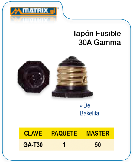 Tapón Fusible 30A GAMMA