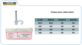 Grapa para cable plano
