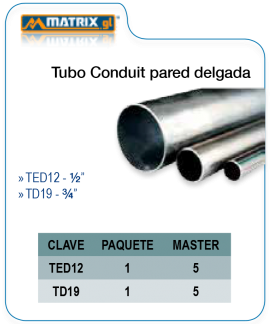 Tubo conduit pared delgada