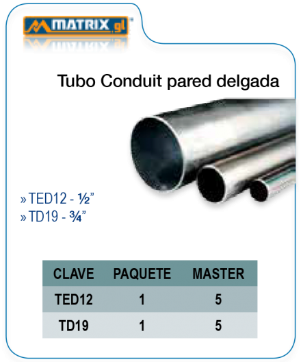 Tubo conduit pared delgada
