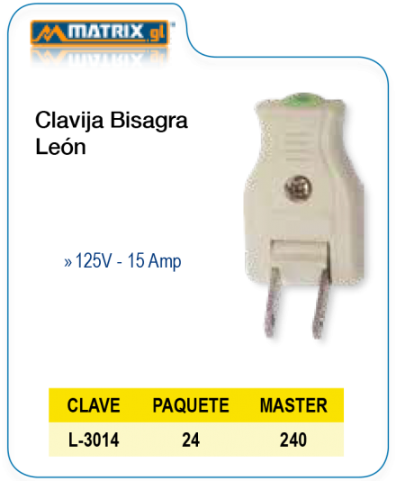 Clavija Bisagra Leon