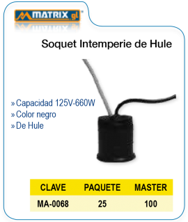 Soquet Intemperie de Hule