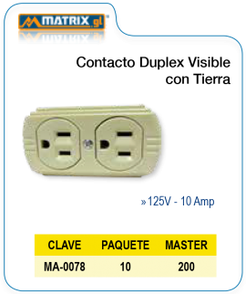 Contacto Duplex Visible con Tierra
