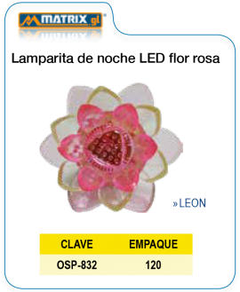 Lamparita de noche LED Flor rosa