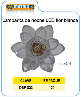 Lamparita de noche LED Flor blanca
