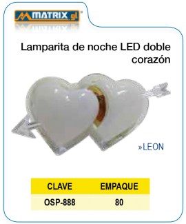 Lamparita de noche LED Doble corazón