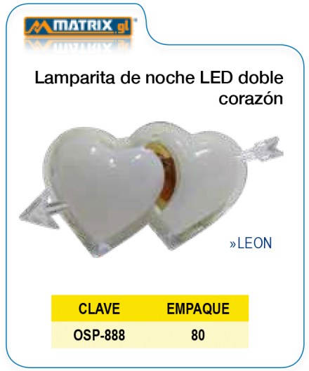 Lamparita de noche LED Doble corazón