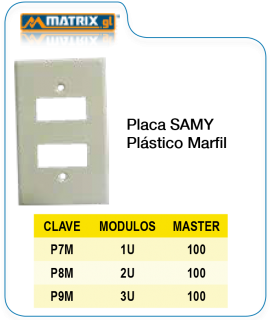 Placa SAMY plástico marfil