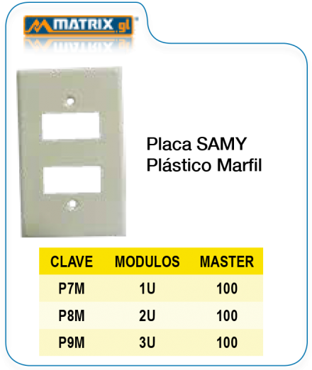 Placa SAMY plástico marfil