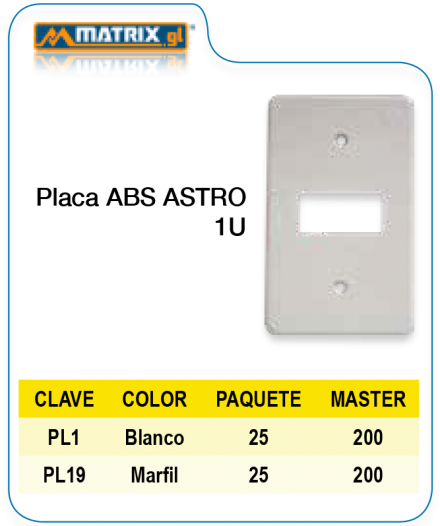 Placa ABS astro 1U