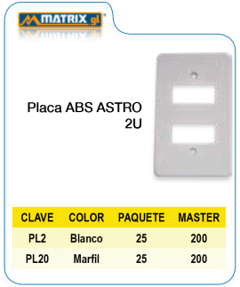 Placa ABS ASTRO 2U